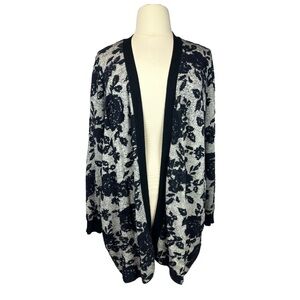 Lane Bryant Black & Gray Open Front Duster/Cardigan - 18/20 - (NWOT)